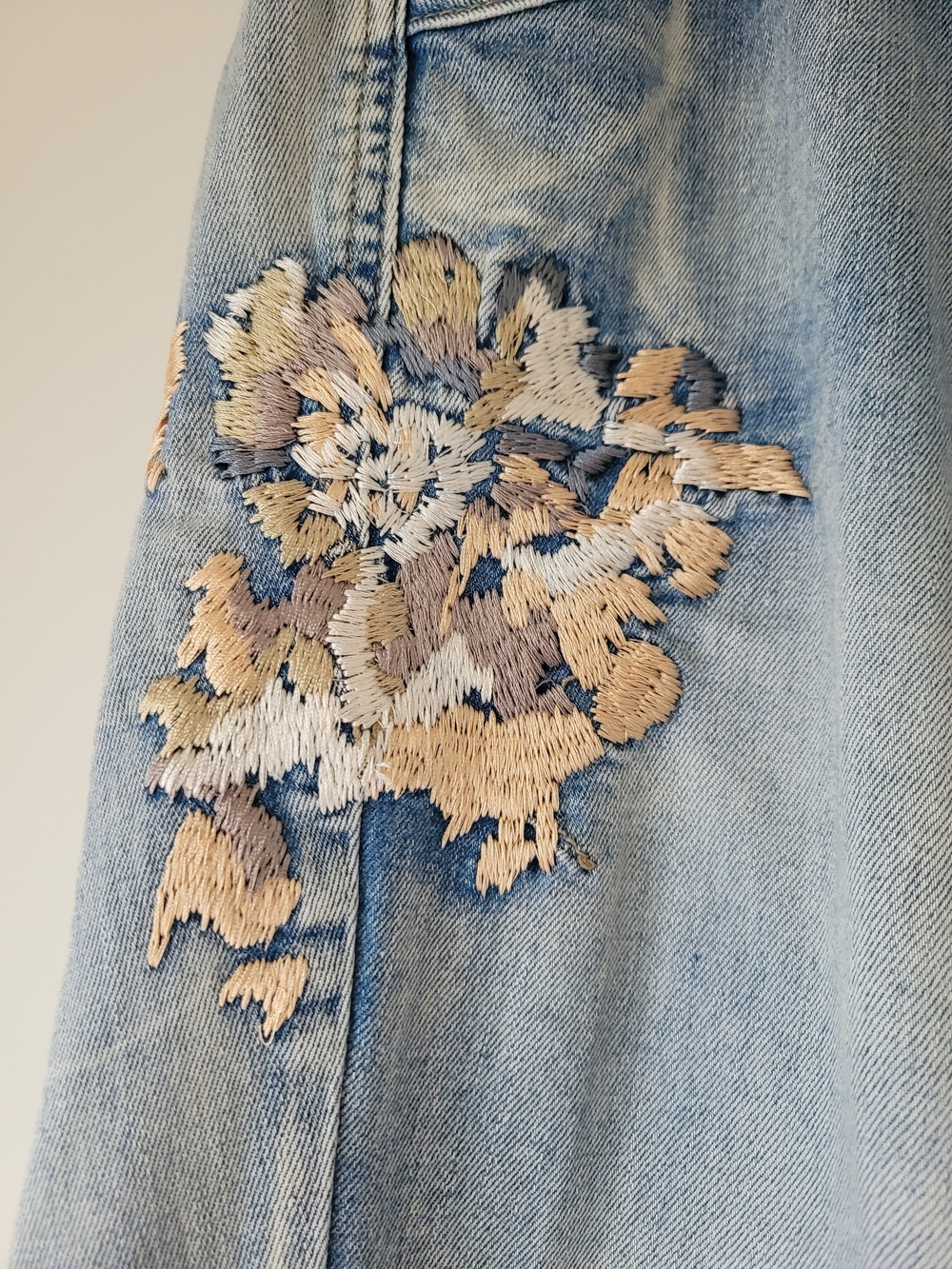 NILE Atelier Embroidered Floral Jeans Size 31 | Drawstring Waist | Boho Denim - Picture 3 of 12